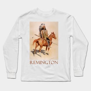 A Sioux Chief (1901) by Frederic Remington Long Sleeve T-Shirt